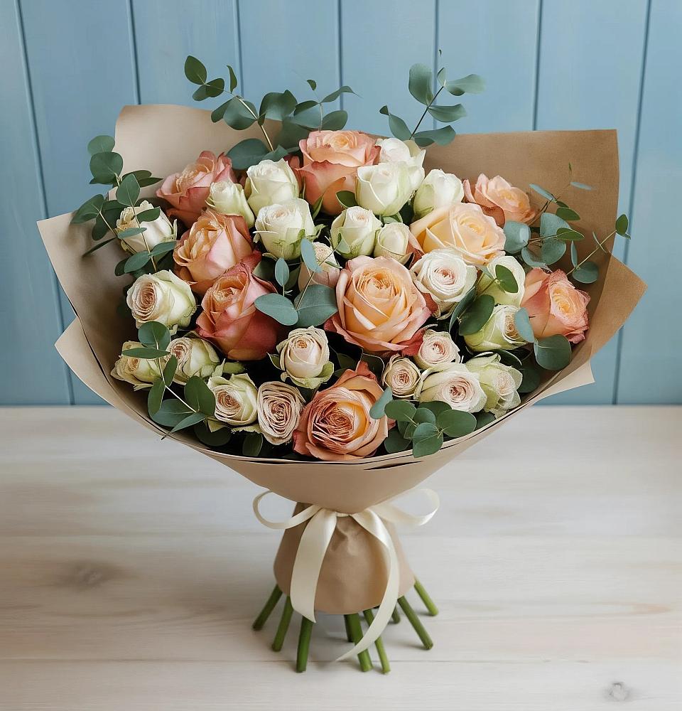 Букет цветов из: Альстромерии и Розы в Винзили