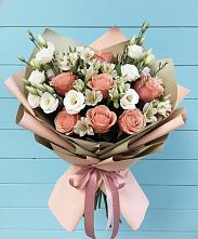 Букет цветов из:  Розы, Альстромерии и Лизиантусы в Винзили