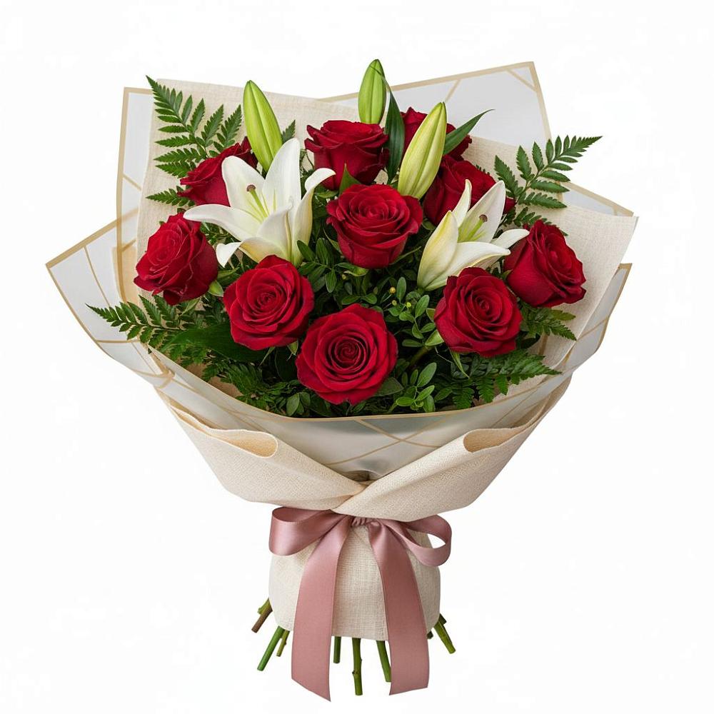 Букет цветов из: Лилии и Розы в Винзили