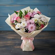 Букет цветов из:  Хризантемы, Альстромерии и Розы #REPLACE_PRED# Винзили