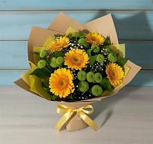 Букет цветов из:  Герберы и Хризантемы в Винзили