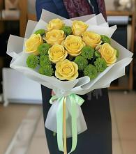 Букет цветов из:  Хризантемы и Розы #REPLACE_PRED# Винзили