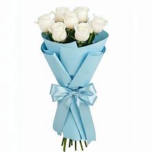 Букет 7 белых роз Проуд в Винзили