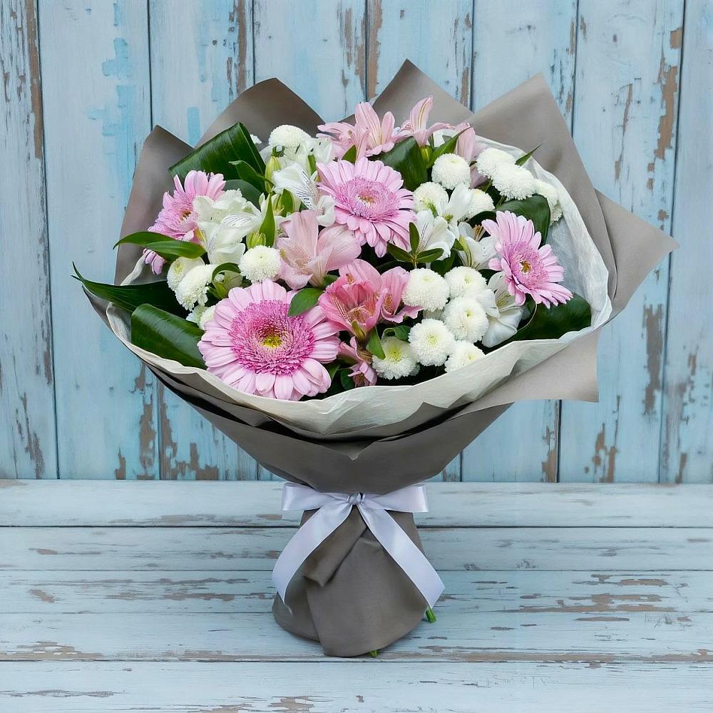 Букет цветов из: Герберы, Альстромерии и Хризантемы в Винзили