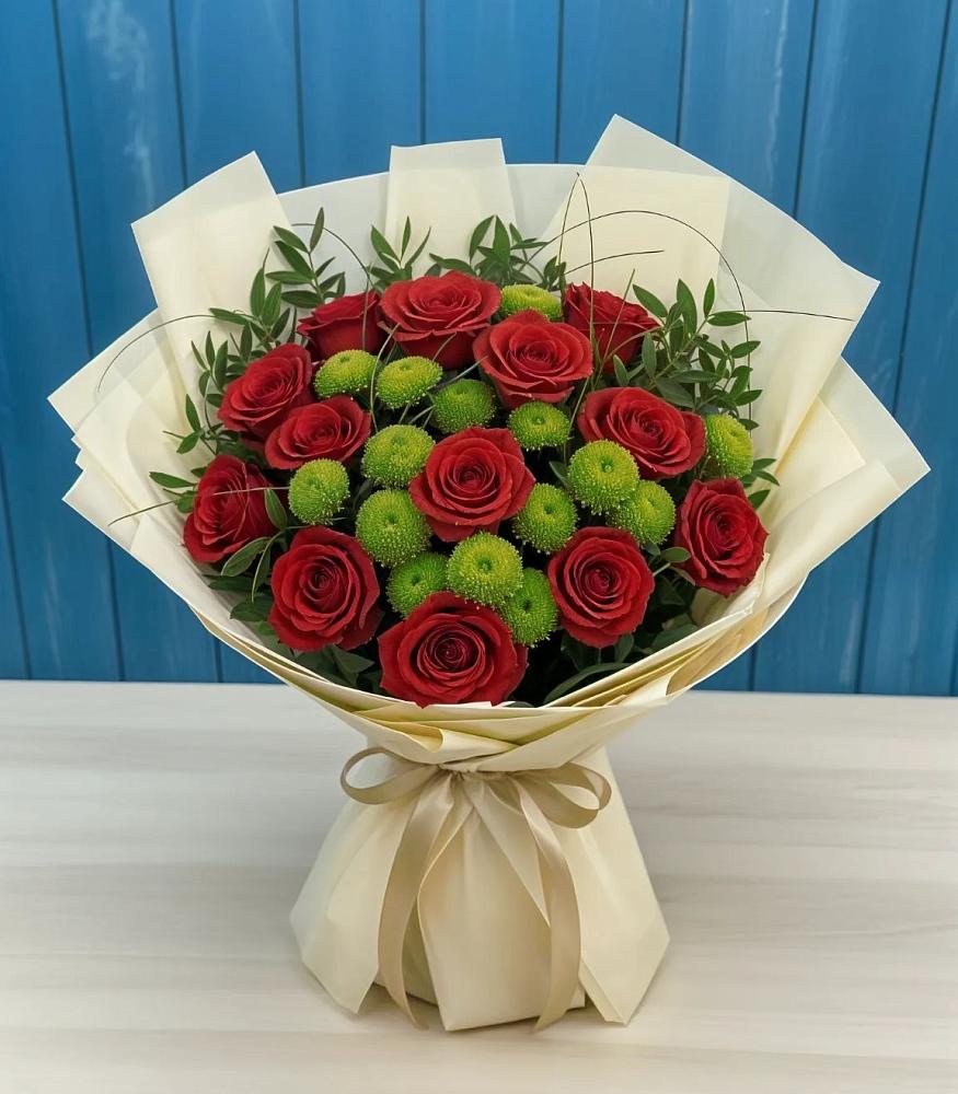 Букет цветов из: Розы и Хризантемы в Винзили